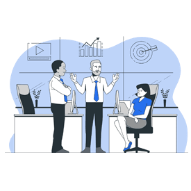 Illustration of defeated man below a broken around surround by paper and dollar signs