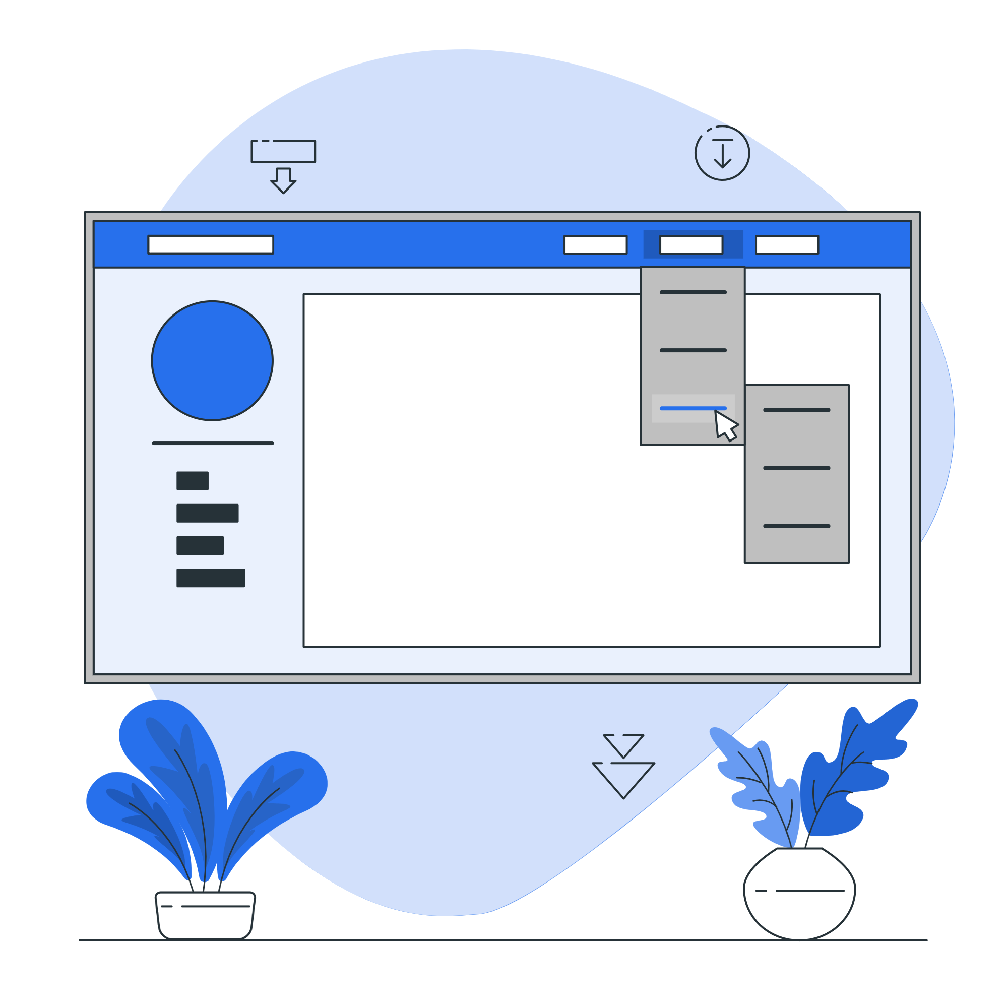 graphic image of a dropdown menu