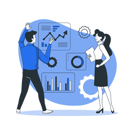 Illustration of defeated man below a broken around surround by paper and dollar signs