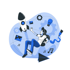 Illustration of a man helpling a woman climb an arrow