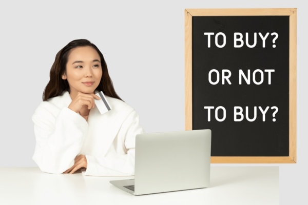 A woman who opted in but is hesitant to buy right away. A woman who opted in but is hesitant to buy right away.