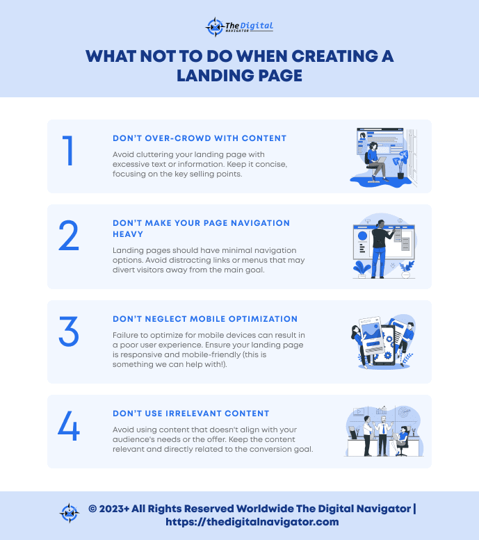 Infographic for what not to do when creating a lead magnet