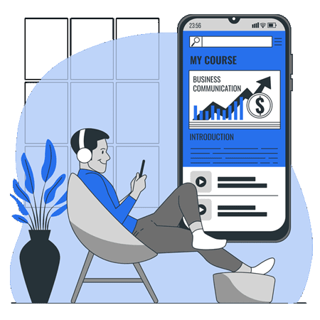 Illustration of characters looking at a website being optimized with dollar signs around